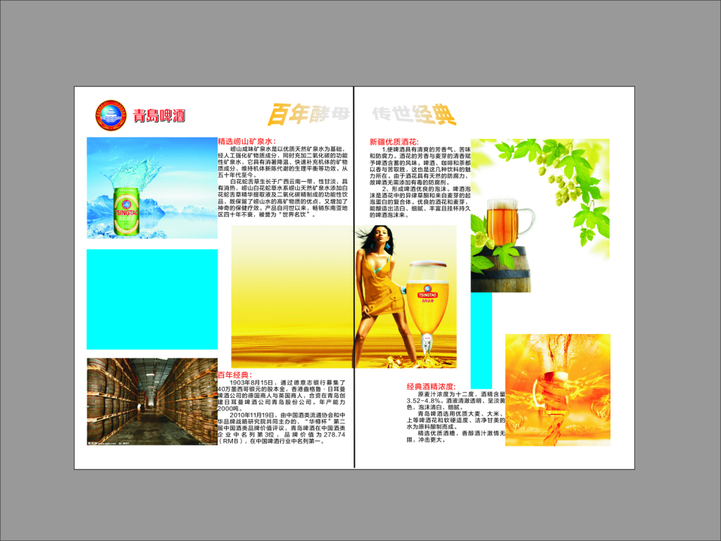 青島啤酒畫冊(cè) 八頁(yè)之間，品味百年醇香